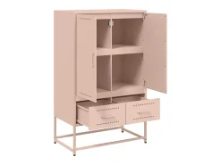 Aparador alto rosa 68x39x111,5 cm acero