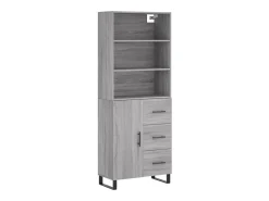 Aparador alto Sonoma gris 69,5x34x180 cm Madera de ingeniería