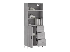 Aparador alto Sonoma gris 69,5x34x180 cm Madera de ingeniería