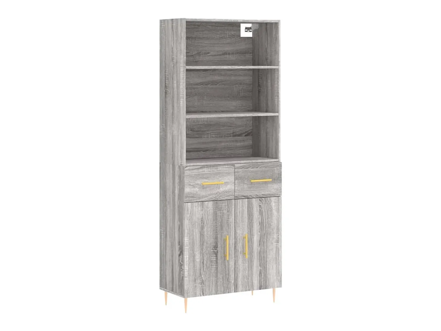 Aparador alto Sonoma gris 69,5x34x180 cm Madera de ingeniería
