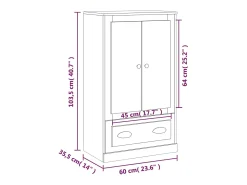 Aparador alto Sonoma gris 60x35,5x103,5 cm madera de ingeniería