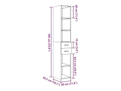 Aparador alto Sonoma gris 30x42,5x185 cm madera de ingeniería