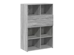 Aparador alto Sonoma gris 80x42,5x124 cm madera de ingeniería