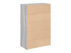 Aparador alto Sonoma gris 80x42,5x124 cm madera de ingeniería