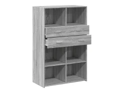 Aparador alto Sonoma gris 80x42,5x124 cm madera de ingeniería