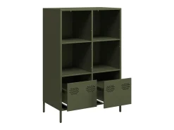 Aparador alto verde oliva 68x39x103,5 cm acero