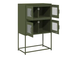 Aparador alto verde oliva 68x39x107 cm acero