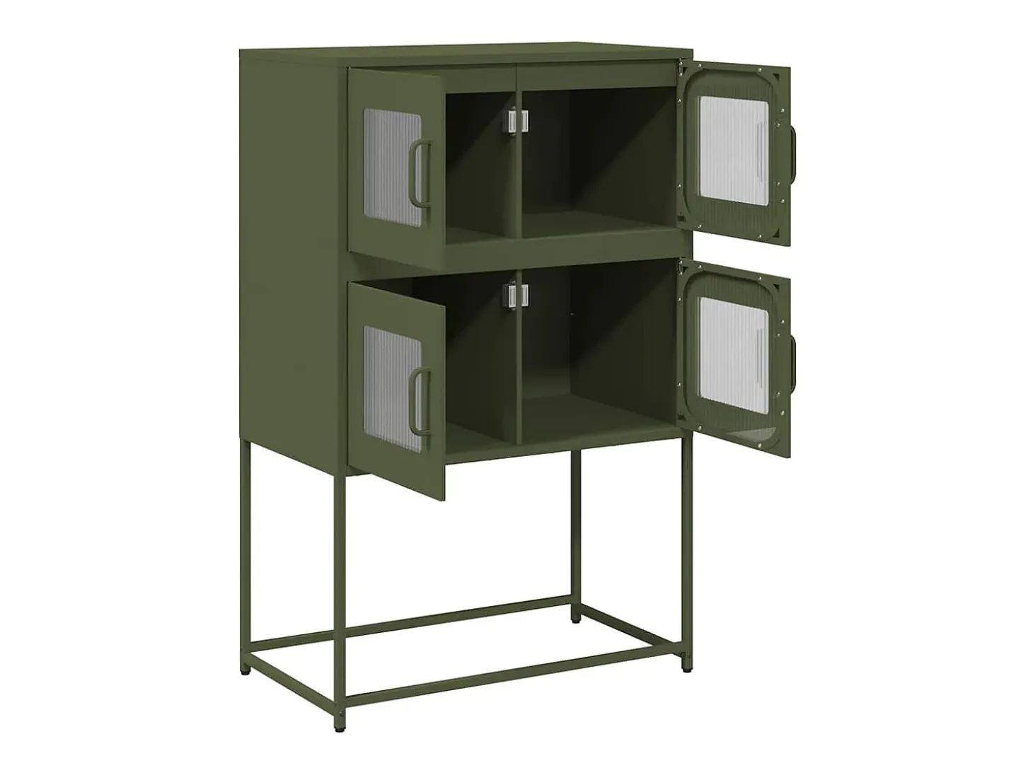 Aparador alto verde oliva 68x39x107 cm acero