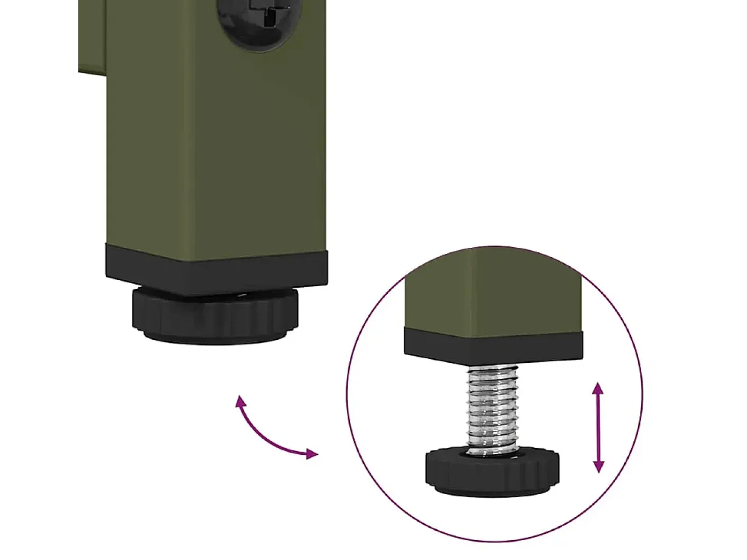 Aparador alto verde oliva 68x39x107 cm acero
