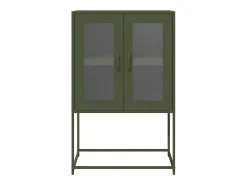 Aparador alto verde oliva 68x39x107 cm acero