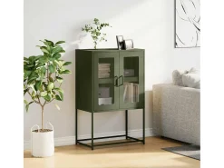 Aparador alto verde oliva 68x39x107 cm acero