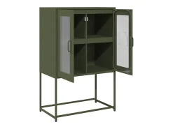 Aparador alto verde oliva 68x39x107 cm acero