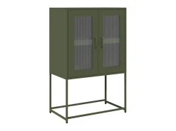 Aparador alto verde oliva 68x39x107 cm acero