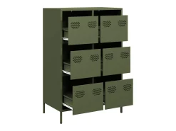 Aparador alto verde oliva 68x39x101,5 cm acero