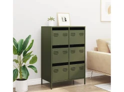 Aparador alto verde oliva 68x39x101,5 cm acero