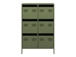 Aparador alto verde oliva 68x39x101,5 cm acero