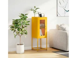Aparador amarillo mostaza 36x39x107 cm acero laminado en frío
