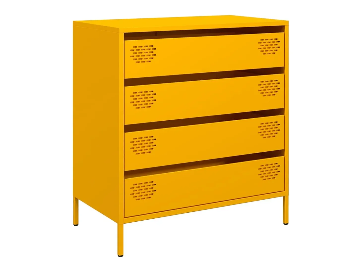 Aparador amarillo mostaza 68x39x73,5 cm acero laminado en frío