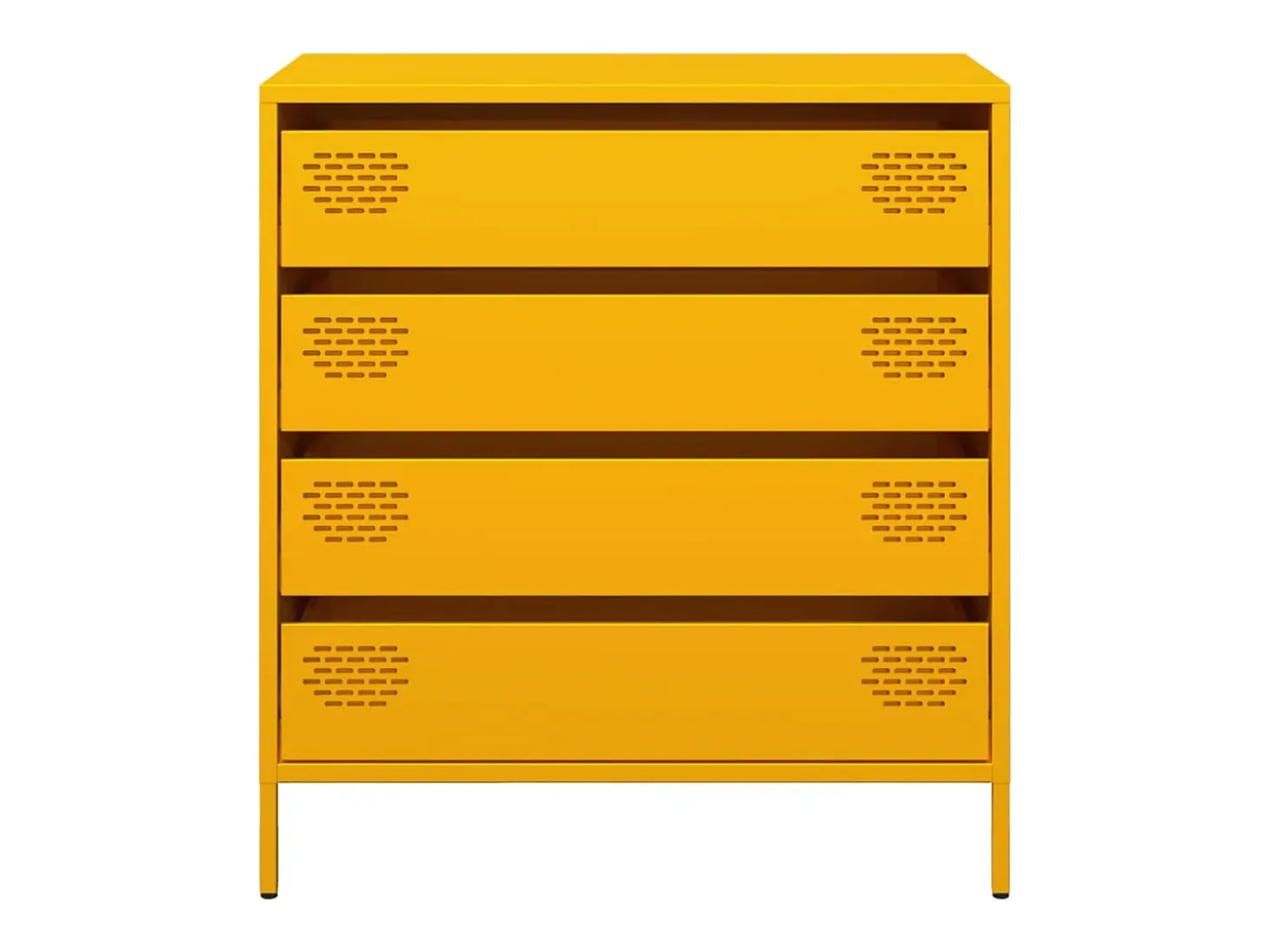 Aparador amarillo mostaza 68x39x73,5 cm acero laminado en frío