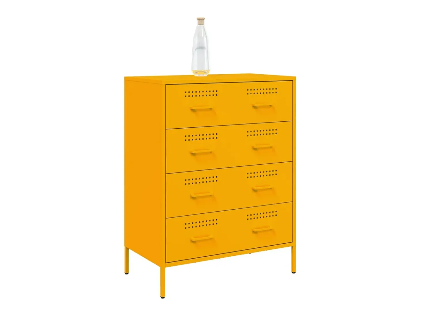 Aparador amarillo mostaza 68x39x89 cm acero