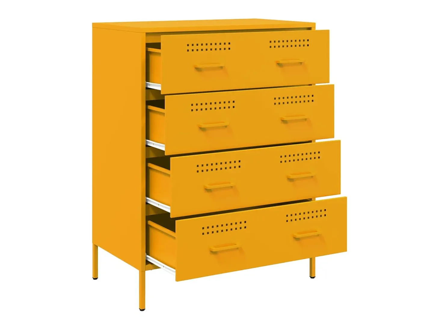 Aparador amarillo mostaza 68x39x89 cm acero