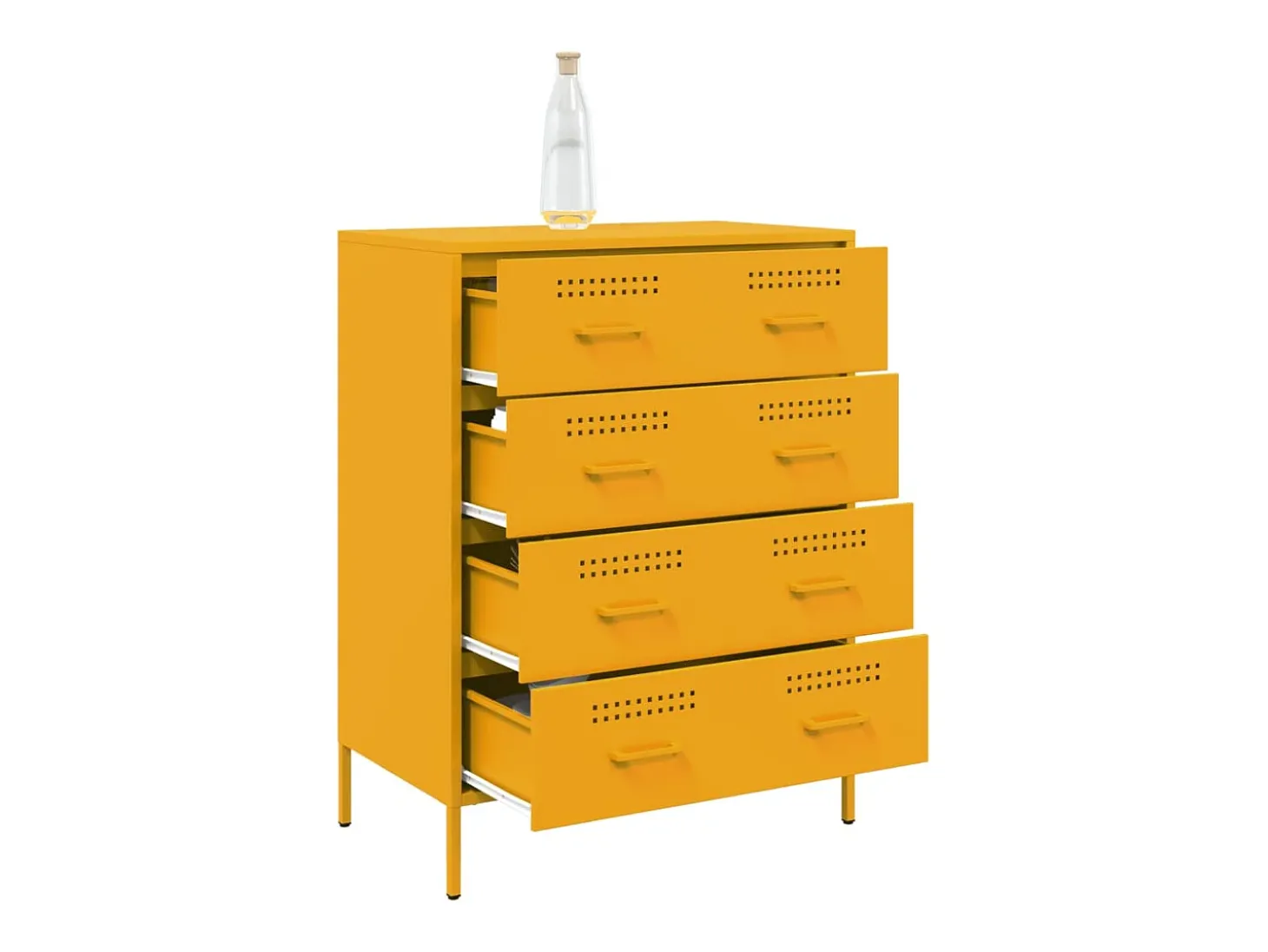 Aparador amarillo mostaza 68x39x89 cm acero