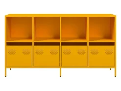 Aparador amarillo mostaza 135x39x73,5 cm acero laminado en frío
