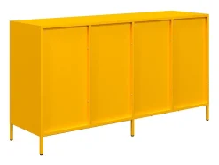 Aparador amarillo mostaza 135x39x73,5 cm acero laminado en frío