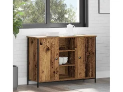 Aparador antiguo de madera 100x35x70 cm en madera contrachapada y acero