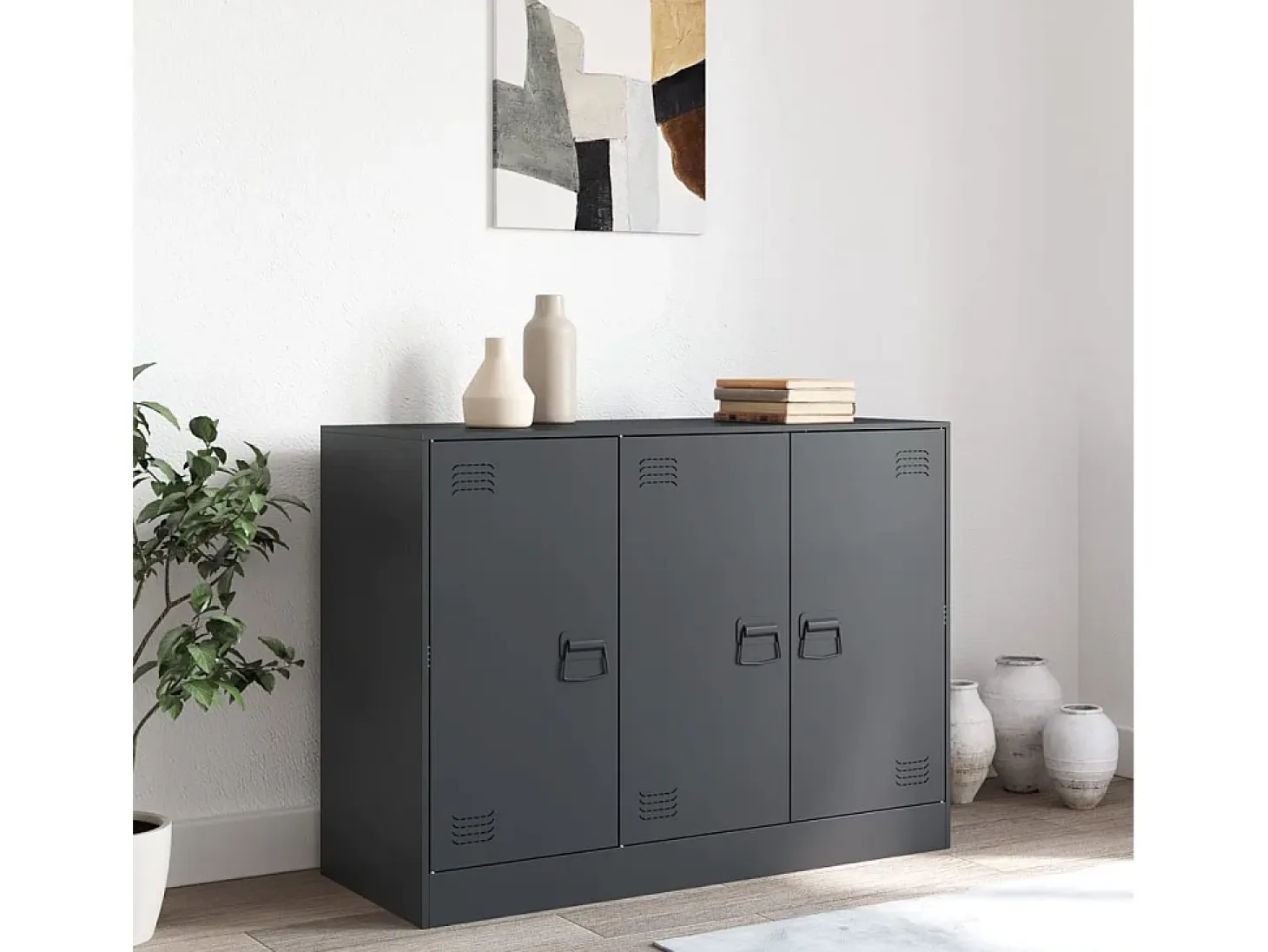 Aparador antracita 99x39x73 cm acero