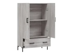 Aparador aparador cómoda armario mueble organizador cocina salón salón alto Sonoma 69,5 x 31 x 115 cm madera contrachapada gris 02_0035407