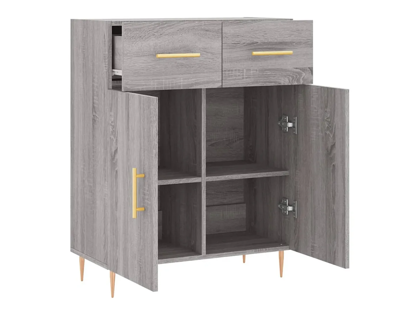 Aparador aparador cómoda armario mueble organizador cocina salón salón Sonoma 69,5 x 34 x 90 cm madera contrachapada gris 02_0036495