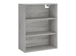 Aparador aparador cómoda armario mueble organizador cocina salón salón alto Sonoma 69,5 x 34 x 180 cm madera contrachapada gris 02_0035603