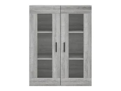 Aparador aparador cómoda armario mueble organizador cocina salón salón alto Sonoma 69,5 x 34 x 180 cm madera contrachapada gris 02_0035570