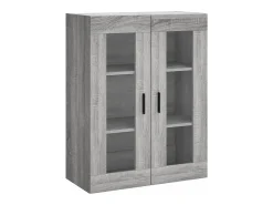Aparador aparador cómoda armario mueble organizador cocina salón salón alto Sonoma 69,5 x 34 x 180 cm madera contrachapada gris 02_0035570