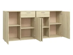 Aparador aparador cómoda armario mueble organizador cocina salón salón Sonoma 160 x 36 x 75 cm madera contrachapada marrón 02_0031497