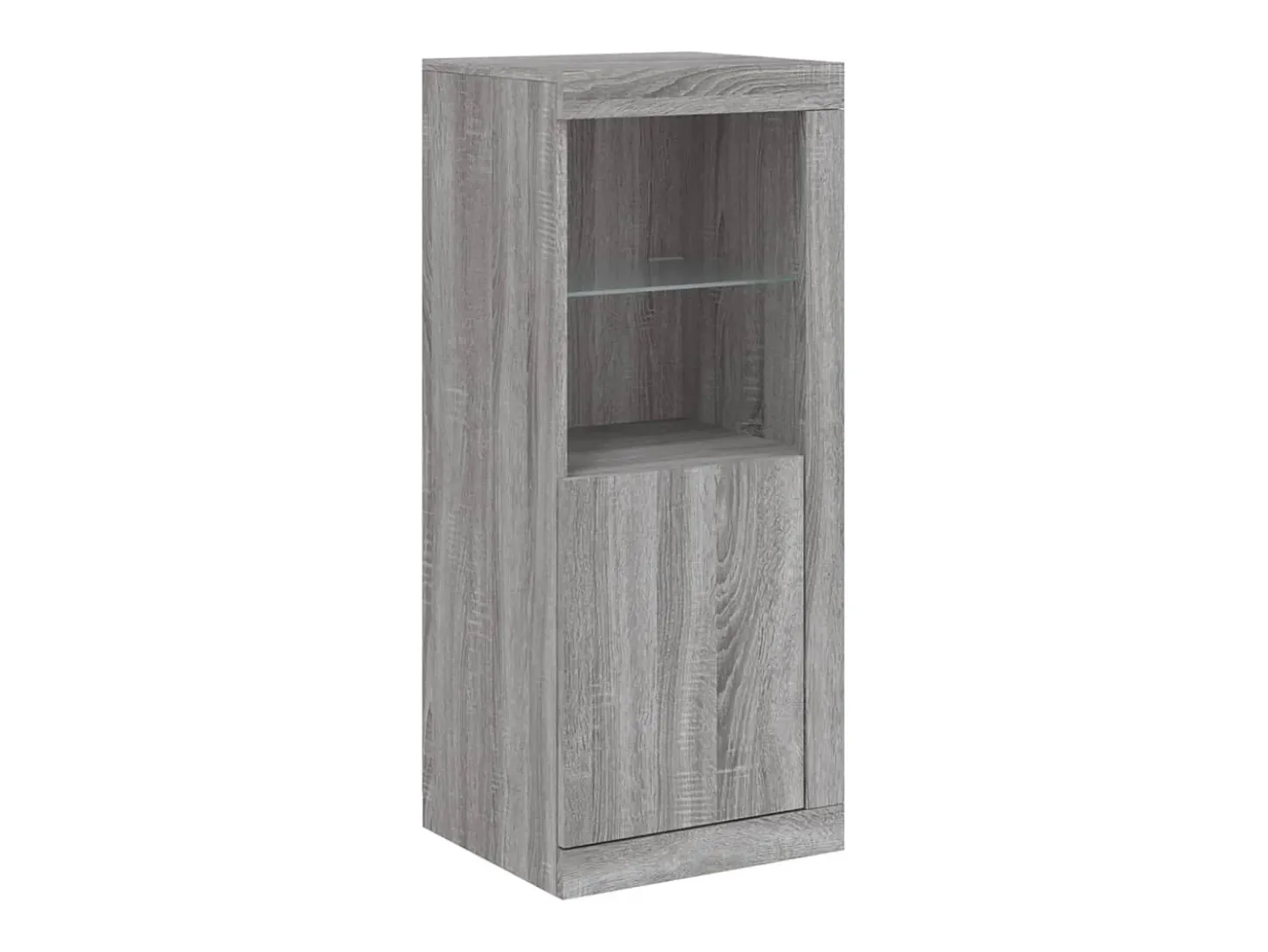 Aparador Aparador Cómoda Gabinete Unidad de Almacenamiento Organizador Cocina Sala de Estar con Luces LED 3 Piezas Sonoma Madera de Ingeniería Gris 02_0037235