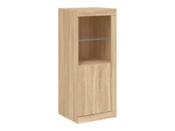 Aparador Aparador Cómoda Gabinete Organizador de Almacenamiento Cocina Sala de Estar con Luces LED 3 Piezas Sonoma Madera de Ingeniería Marrón 02_0037216