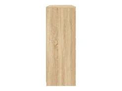 Aparador Aparador Cómoda Gabinete Organizador de Almacenamiento Cocina Sala de Estar con Luces LED 3 Piezas Sonoma Madera de Ingeniería Marrón 02_0037216