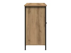 Aparador Artesano de Roble 100x35x70 cm Madera de Ingeniería y Acero