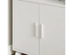 Aparador Auxiliar bajo de Cocina para microondas,con 2 Puertas y 1 Estante,L55 cm x P38 cm x H84 cm,FRG241-W SoBuy ES