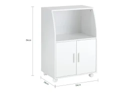 Aparador Auxiliar bajo de Cocina para microondas,con 2 Puertas y 1 Estante,L55 cm x P38 cm x H84 cm,FRG241-W SoBuy ES