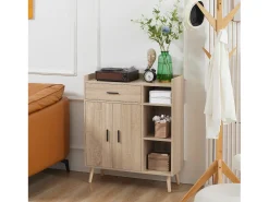 Aparador auxiliar madera natural 80x30x96.5 cm HOMCOM