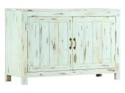 Aparador Azul Claro 110x35x70 cm Madera Maciza de Mango