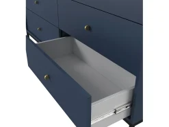 Aparador azul marino, 154 x 83 x 39 cm, patas negras