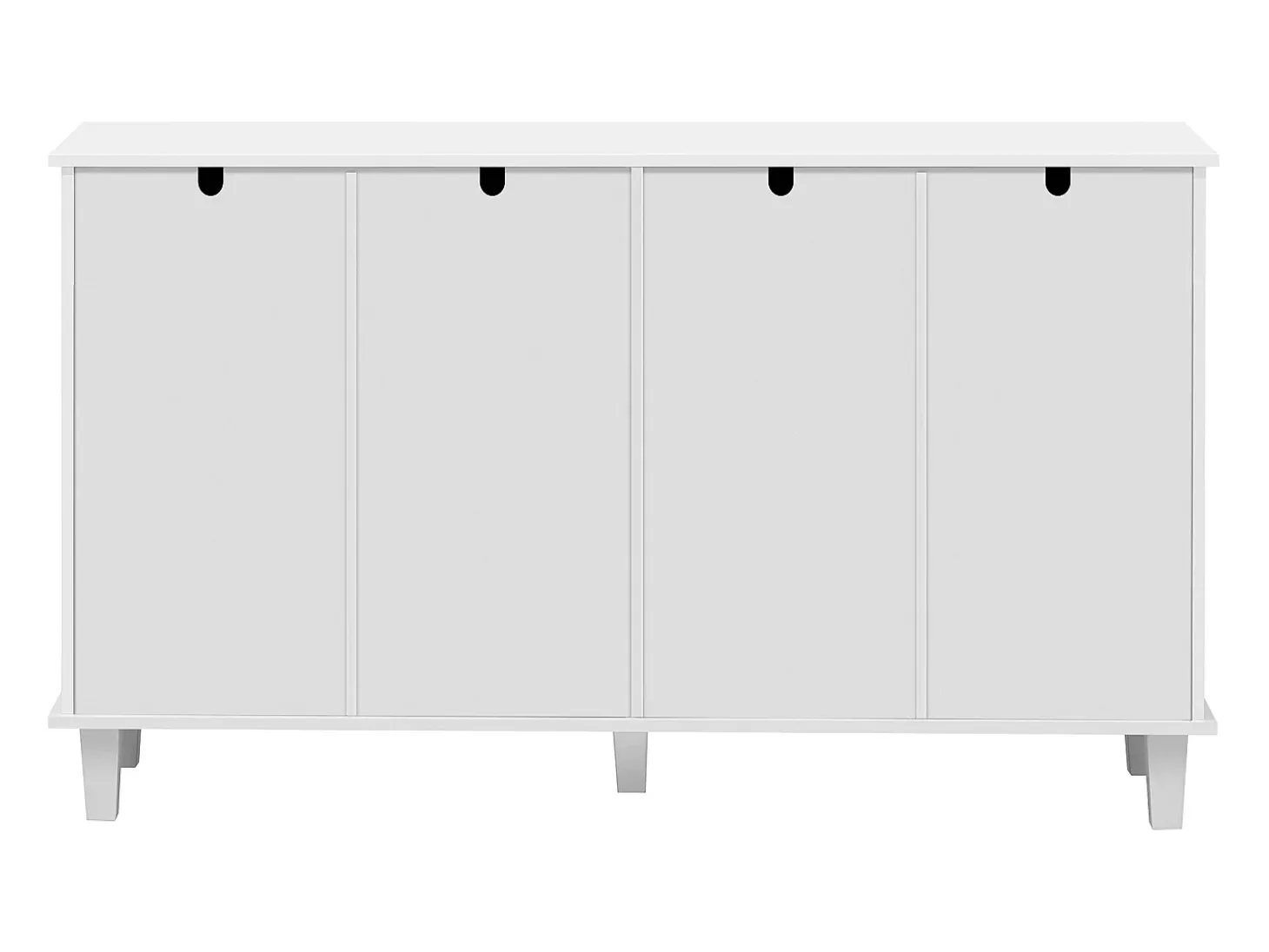Aparador bajo - 2 puertas de cristal con 2 cajones y estantes regulables - Blanco