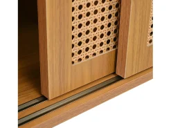 Aparador bajo - con 2 puertas correderas y estantes ajustables - Natural