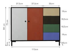 Aparador bajo 2 puertas 4 cajones mdf estampado