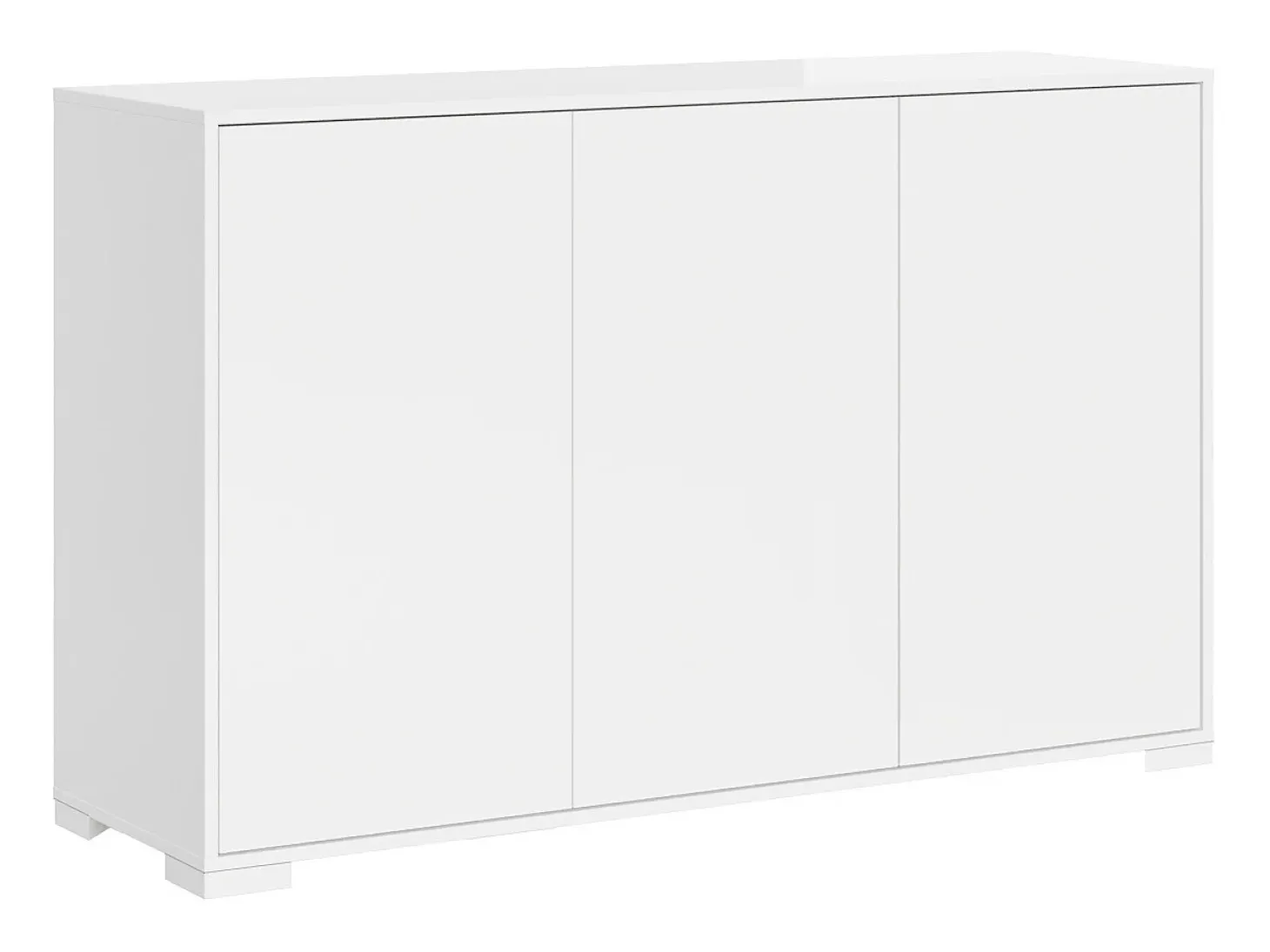 Aparador bajo 3 puertas 130x40x83 cm Lumina blanco brillante