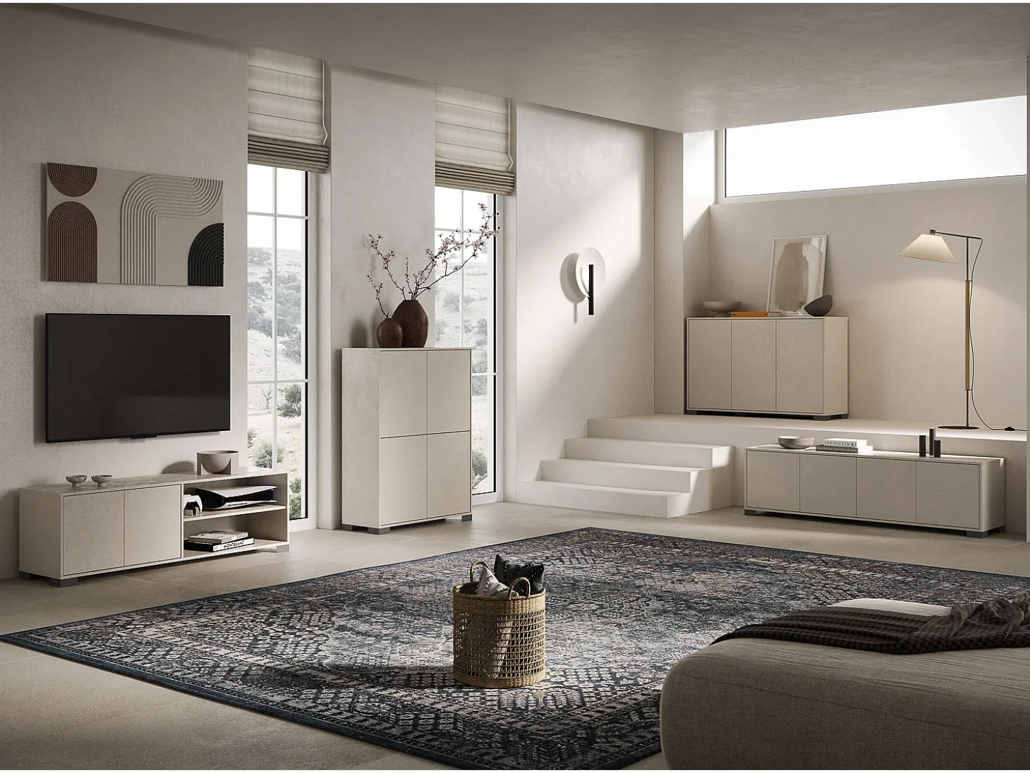 Aparador bajo 4 puertas 172x40x83 cm Lumina cachemira